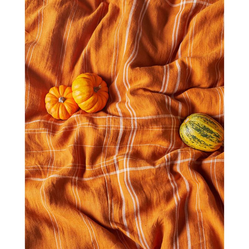 Kip&Co Santa Monica Pecan Tartan Linen Quilt Cover image number 1